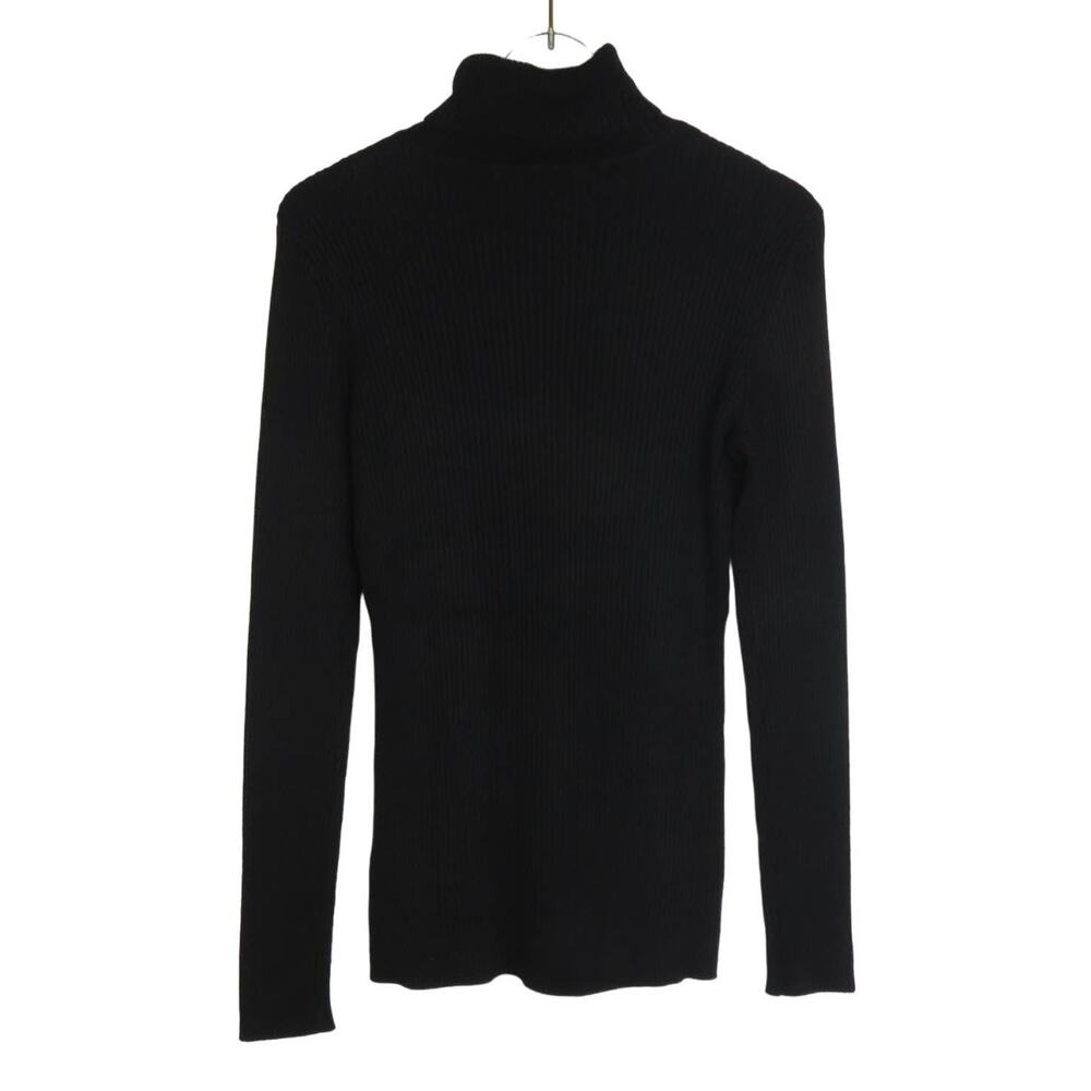 Boston Proper Black Ribbed Turtleneck Sweater Fitted Extra Small - Picture 4 of 8